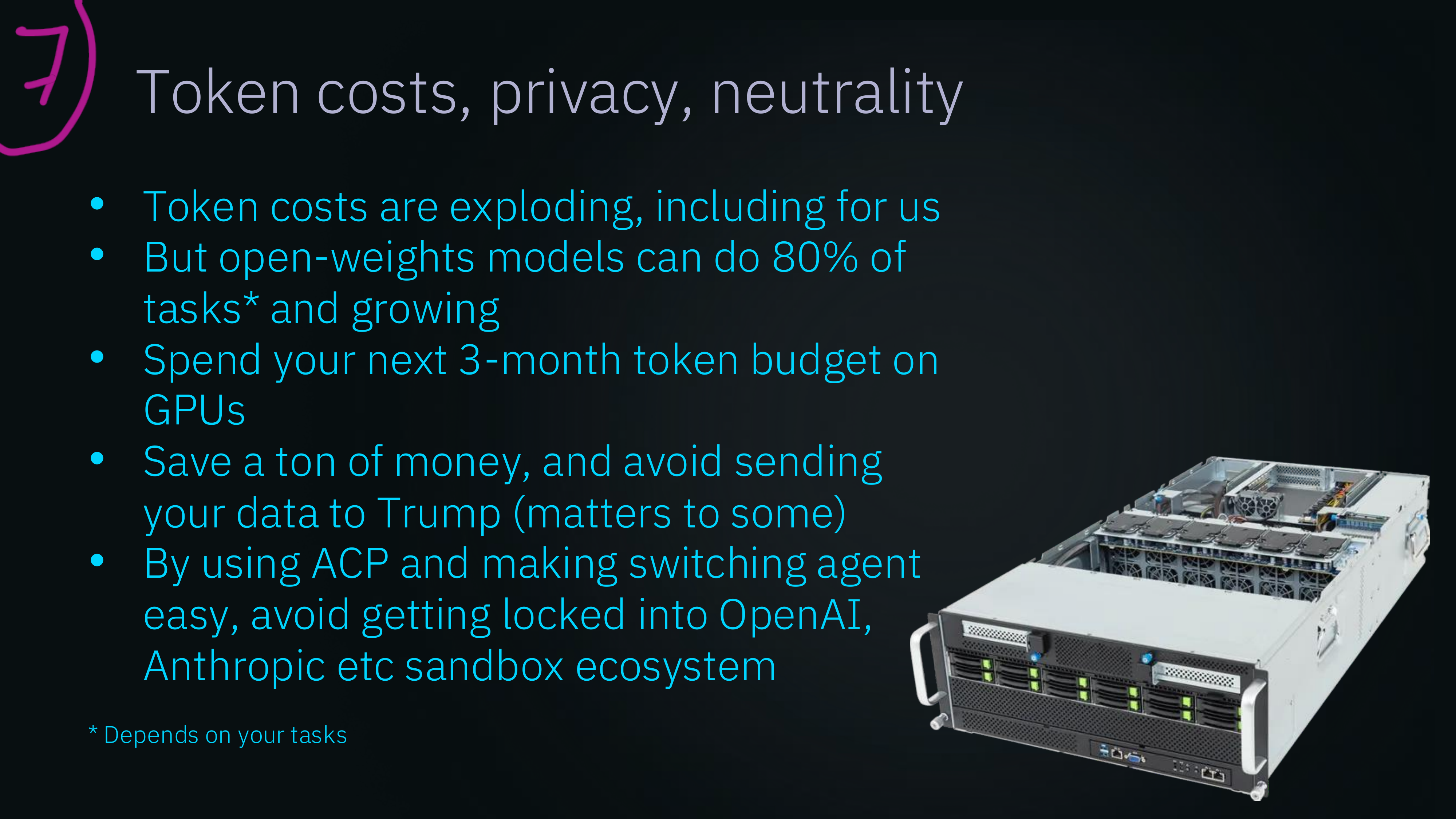 token costs, privacy, neutrality